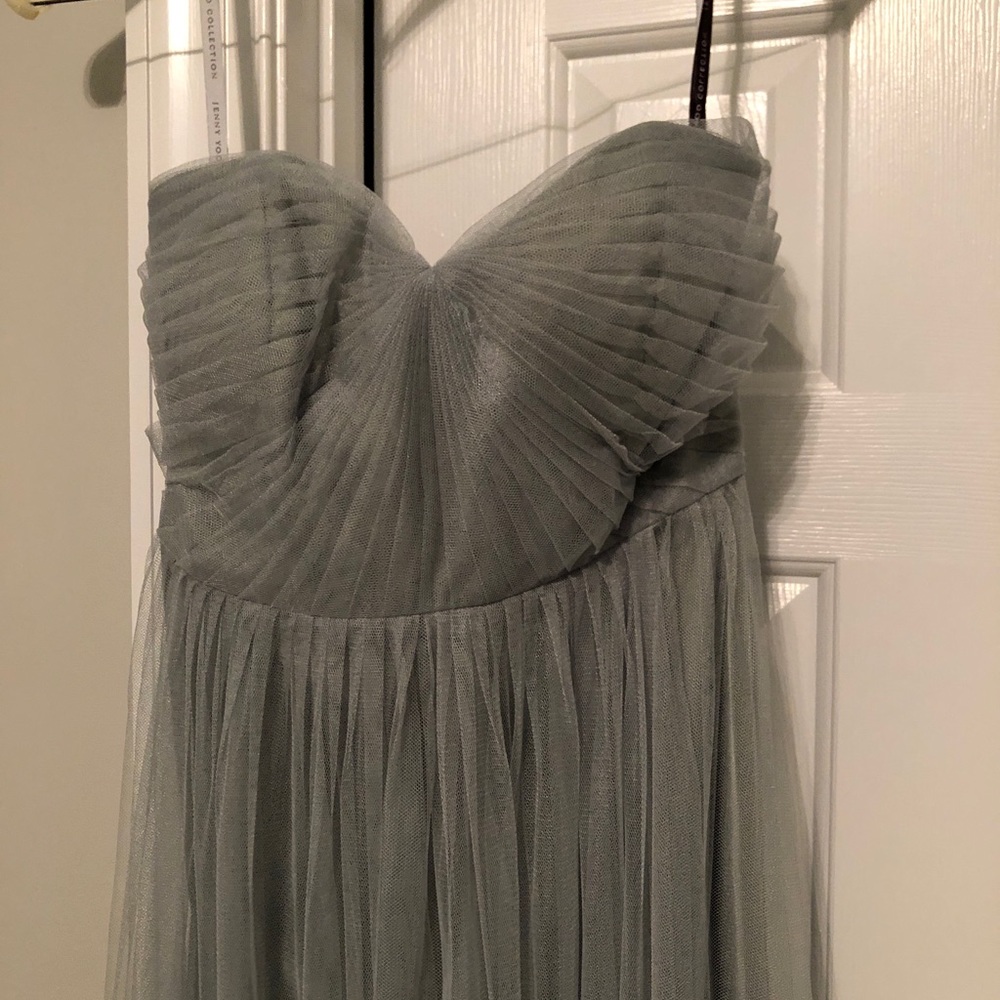 Jenny Yoo A-Line Bridesmaids Dress in Seaglass